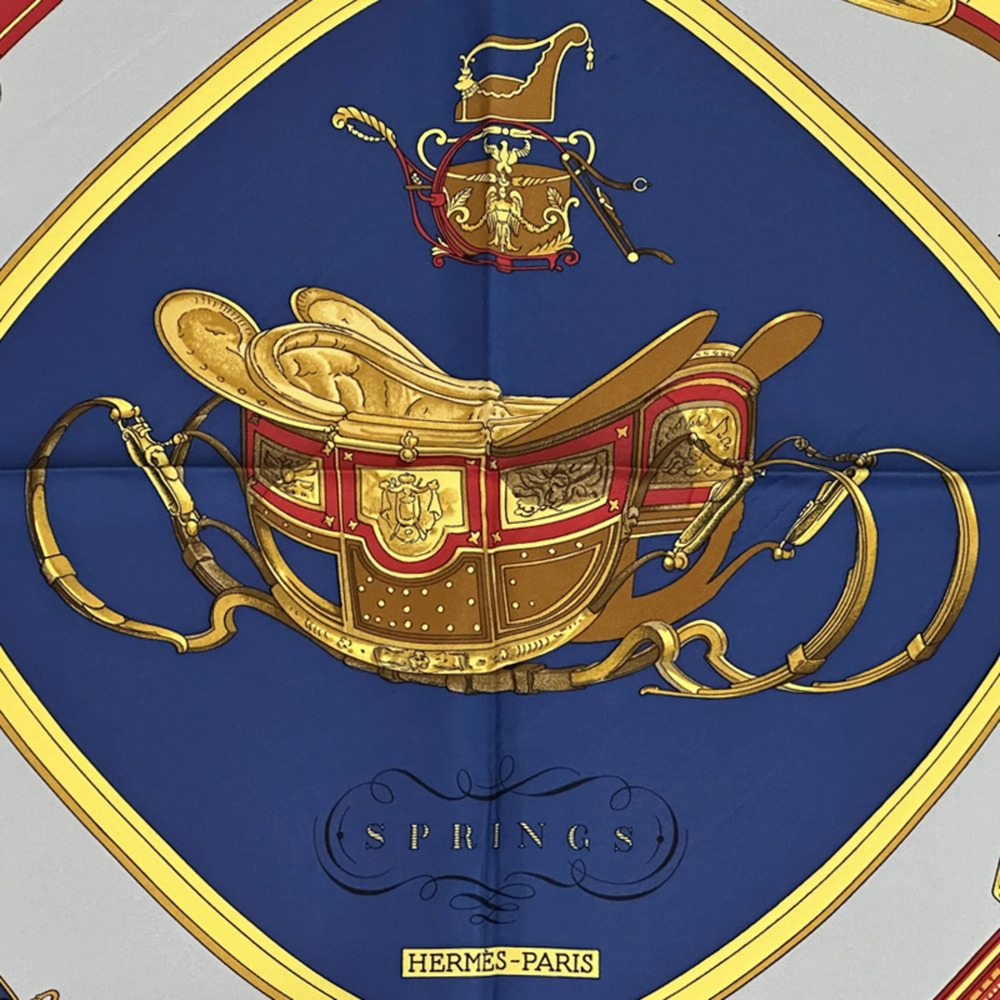 HERMES Authentic Blue Silk Scarf - Picture 2 of 8